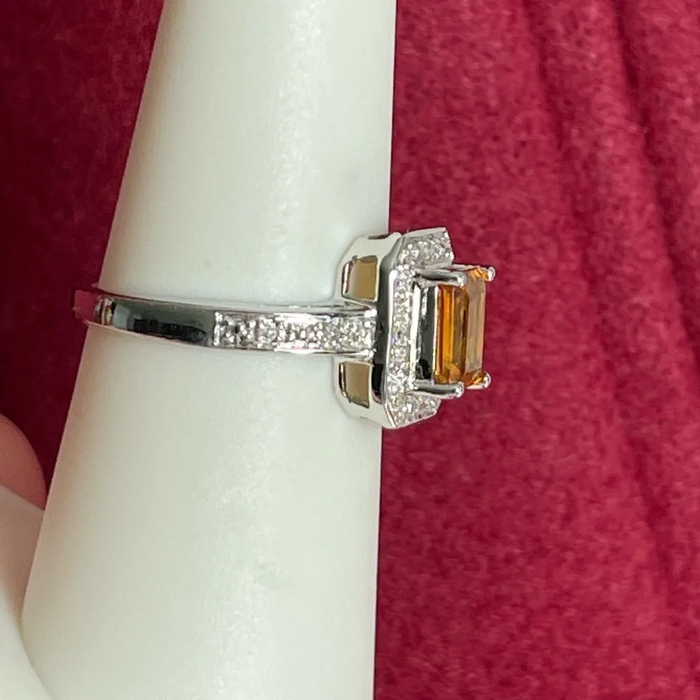 14k Diamond & Citrine Ring - Picture 7 of 9